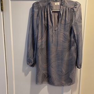 Aritzia Wilfred Sheer Long Sleeve Dress in Gray